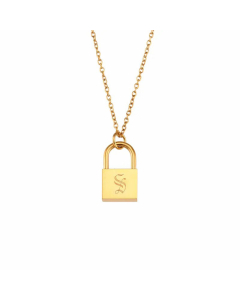Fashion Lock With Letter Stainless Steel Necklace Plating Stainless Steel Necklaces