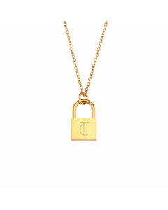 Fashion Lock With Letter Stainless Steel Necklace Plating Stainless Steel Necklaces