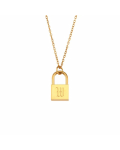 Fashion Lock With Letter Stainless Steel Necklace Plating Stainless Steel Necklaces