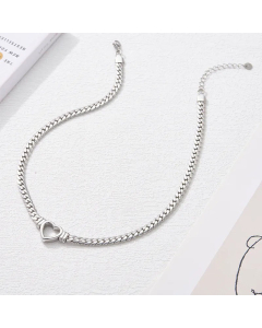Fashion Hollow Heart Shape Stainless Steel Necklace Fine Plated Jewelry
