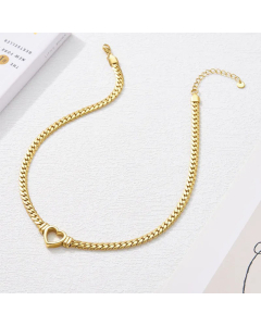 Fashion Hollow Heart Shape Stainless Steel Necklace Fine Plated Jewelry