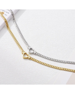 Fashion Hollow Heart Shape Stainless Steel Necklace Fine Plated Jewelry
