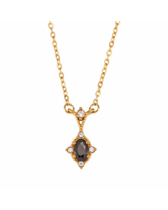 Simple Style Inlaid Zircon Stainless Steel Necklaces Geometric Stainless Steel Necklace 