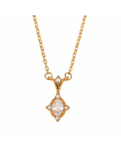 Simple Style Inlaid Zircon Stainless Steel Necklaces Geometric Stainless Steel Necklace 
