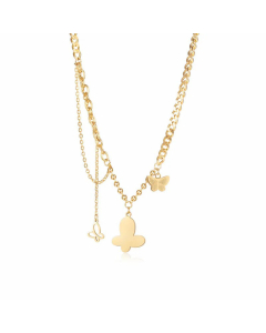Casual Butterfly Stainless Steel Pendant Necklace Layered Plating Stainless Steel Necklaces