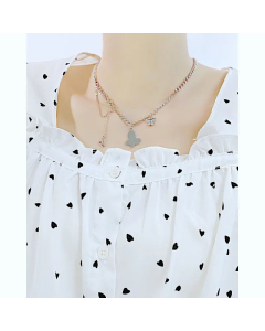 Casual Butterfly Stainless Steel Pendant Necklace Layered Plating Stainless Steel Necklaces