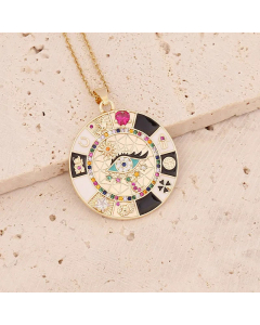 Fashion Plating Stainless Steel Necklaces Eye Stainless Steel Pendant Necklace Colorza