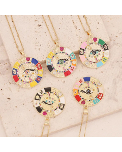 Fashion Plating Stainless Steel Necklaces Eye Stainless Steel Pendant Necklace Colorza