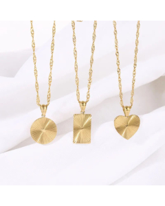 Trendy Heart Shape Round Stainless Steel Necklace Plating Stainless Steel Necklaces