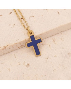 Vintage Style Gold Plated Stainless Steel Necklaces Cross Heart Shape Stainless Steel Pendant Necklace