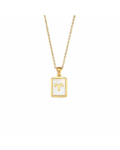 Fashion 12 Constellation Tag Stainless Steel Necklace Plating Shell Stainless Steel Necklaces