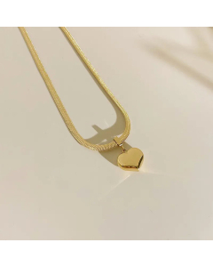 Fashion Plating Chain Stainless Steel Necklaces Heart Shape Stainless Steel Necklace 