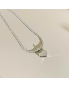 Fashion Plating Chain Stainless Steel Necklaces Heart Shape Stainless Steel Necklace 
