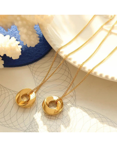 Fine Plated Jewelry Simple Style Geometric Titanium Steel Necklace 