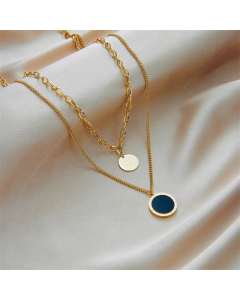 Vintage Style Layered Necklaces Gold Plated Stainless Steel Necklaces Round Stainless Steel 