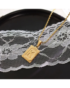 Simple Style 26 Letters Tag Titanium Steel Necklace Plating Stainless Steel Necklaces