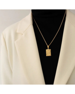 Simple Style 26 Letters Tag Titanium Steel Necklace Plating Stainless Steel Necklaces