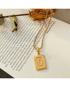 Simple Style 26 Letters Tag Titanium Steel Necklace Plating Stainless Steel Necklaces