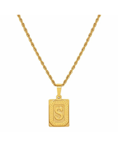 Simple Style 26 Letters Tag Titanium Steel Necklace Plating Stainless Steel Necklaces