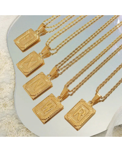 Simple Style 26 Letters Tag Titanium Steel Necklace Plating Stainless Steel Necklaces