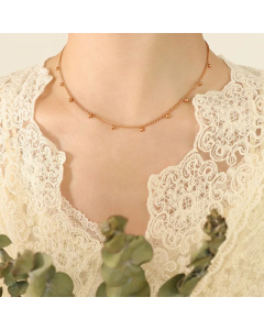 Fashion Ball Tassle Titanium Steel Necklace Plating Stainless Steel Necklaces Wholesale