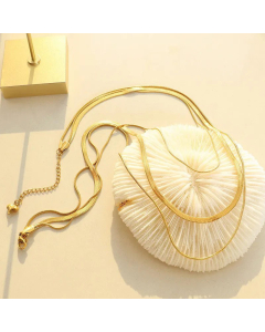 Colorza Three-Layer Titanium Steel Necklace Plating Stainless Steel Necklaces
