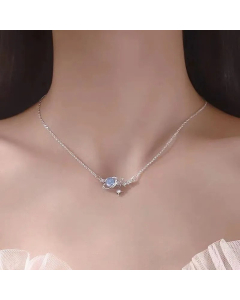 Fashion Plating Inlay Zircon Stainless Steel Planet Stainless Steel Choker Necklaces