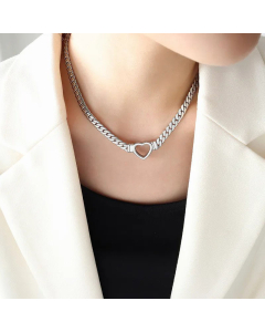 Elegant Heart Shape Titanium Steel Necklace Plating Stainless Steel Necklaces
