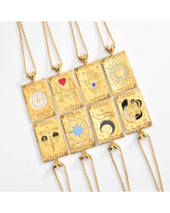 Fashion Inlay Zircon Stainless Steel Necklaces Sun Star Moon Tag Stainless Steel Necklace 
