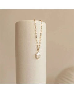 Fashion Baroque Pearl Stainless Steel Pendant Necklace Plating Stainless Steel Necklaces