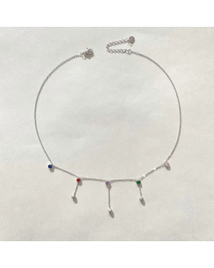 Luxurious Ball Tassle Stainless Steel Necklace Plating Color Zircon Stainless Steel Necklaces