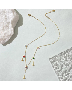 Luxurious Ball Tassle Stainless Steel Necklace Plating Color Zircon Stainless Steel Necklaces