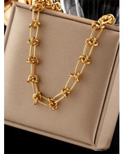 Vintage Style Knot Stainless Steel Necklace Gold Plated Stainless Steel Necklaces