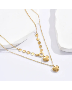 Splicing Stainless Steel Necklaces Elegant Sequins Heart Shape Stainless Steel Necklace 