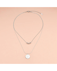 Simple Style Round With Letter Stainless Steel Layered Necklaces Plating Stainless Steel Necklaces