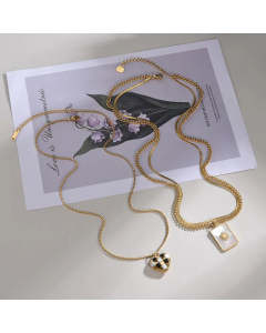 Fashion Plating Shell Stainless Steel Necklaces Sun Heart Shape Stainless Steel Pendant Necklace