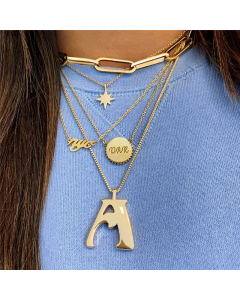 Fashion Style Letter Stainless Steel Pendant Necklace Plating Stainless Steel Necklaces 