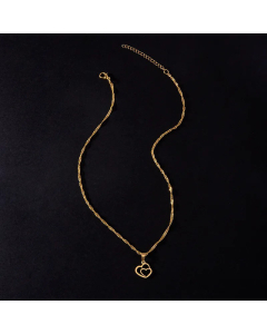 Romantic Plating No Inlaid Stainless Steel Necklaces Heart Shape Stainless Steel Pendant Necklace