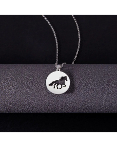 Simple Style Horse Stainless Steel Pendant Necklace Hollow Out No Inlaid Stainless Steel Necklaces Colorza