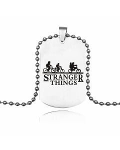 Cool Style Letter Square Tag Stainless Steel Pendant Necklace Plating Stainless Steel Necklaces 