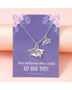 Fashion Graduation Cap Stainless Steel Pendant Necklace Plating Stainless Steel Necklaces Colorza