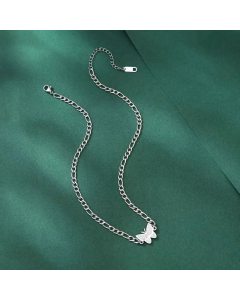 Elegant Butterfly Stainless Steel Necklace Plating Figaro Chain Necklaces