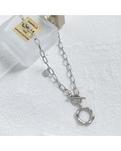 Daily OT Buckle Hollow Flower Stainless Steel Necklace Plating Stainless Steel Necklaces