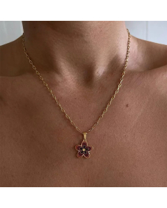 Daily Flower Stainless Steel Necklace Plating Stainless Steel Necklaces
