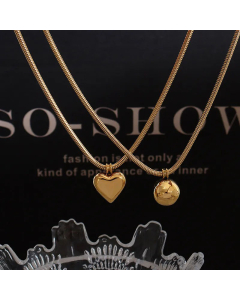 Non-Fading Round Heart Shape Titanium Steel Necklace Plating Stainless Steel Necklaces