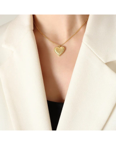 Fashion Plating Stainless Steel Necklaces Titanium Steel Necklace With Heart Shape Charm 