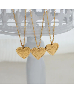 Fashion Plating Stainless Steel Necklaces Titanium Steel Necklace With Heart Shape Charm