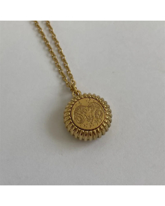 Fashion Round With Constellation Titanium Steel Necklace Plating Stainless Steel Necklaces