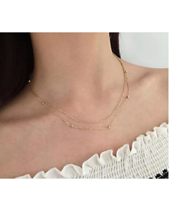 Plain Geometric Titanium Steel Layered Necklaces Plating Stainless Steel Necklaces Fashion Style