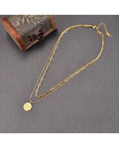 Double-Layer Plating Stainless Steel Necklaces Round Titanium Steel Necklaces